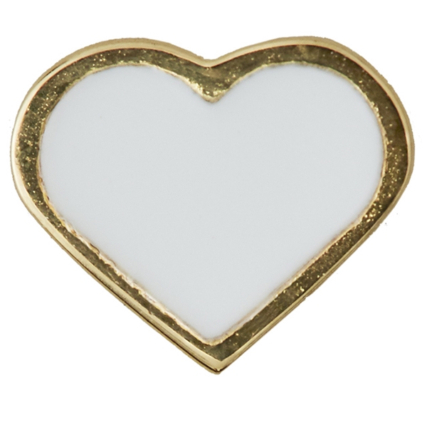 Design Letters Enamel Heart Charm White Gold