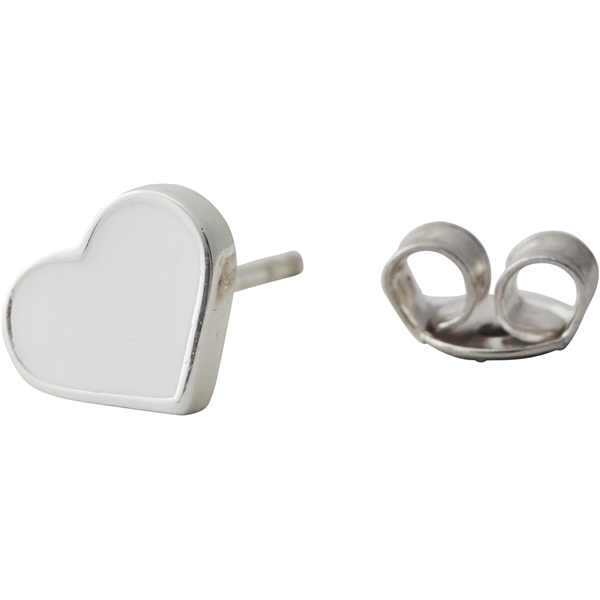 Design Letters Earring Stud Enamel Heart Silver