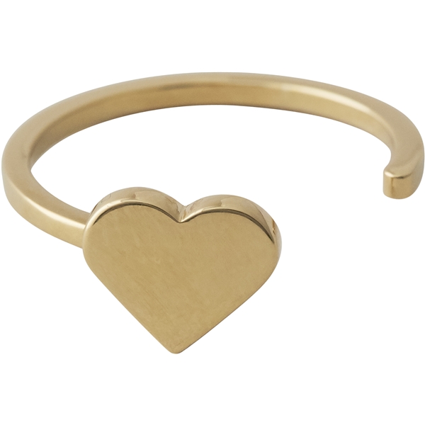 Design Letters Heart Ring Gold